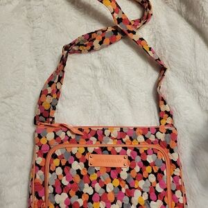 Vera Bradley Pink and Orange Patterned Crossbody Bag